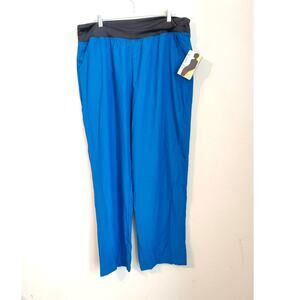 Wonderwink Easyfit Women 2X Tall Blue Elastic Waist Pull on Scrub Pant Nurse NEW
